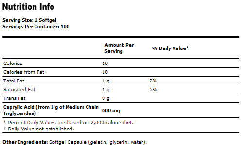 Caprylic Acid 600 mg