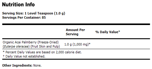 Acai Powder, Organic - 3 oz., NOW Foods