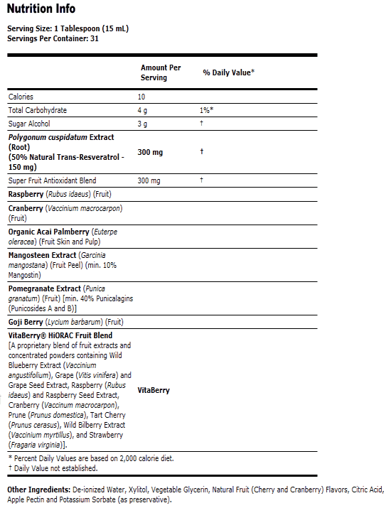 Natural Resveratrol - 16 oz., NOW Foods