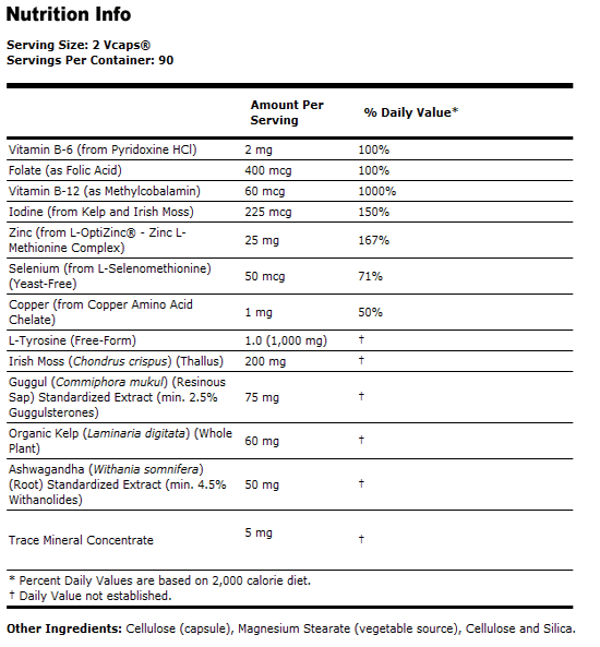 Thyroid Energy - 180 VCaps, NOW Foods