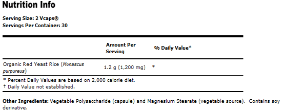 Red Yeast Rice 600 mg