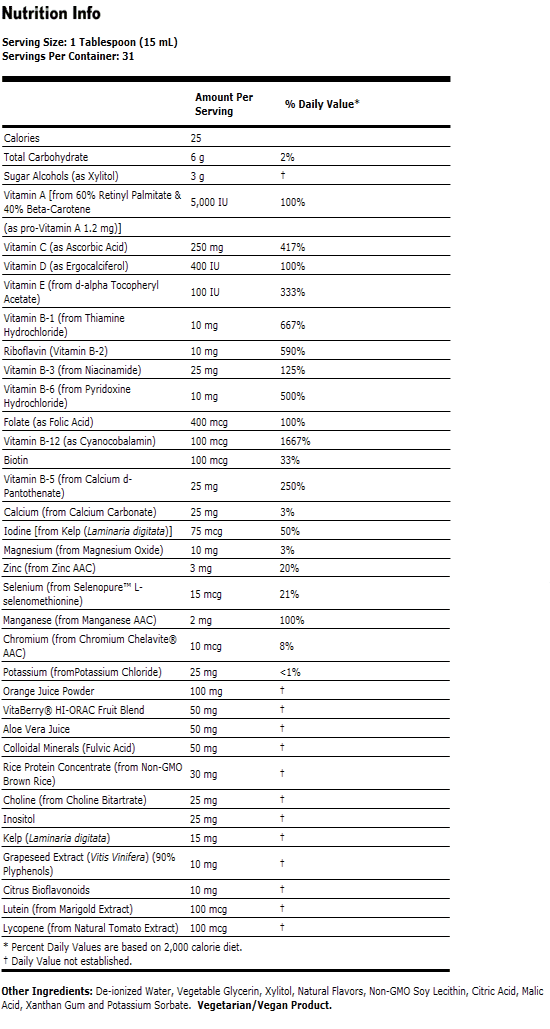 Liquid Multi Tropical Orange Vegetarian  Non-GE