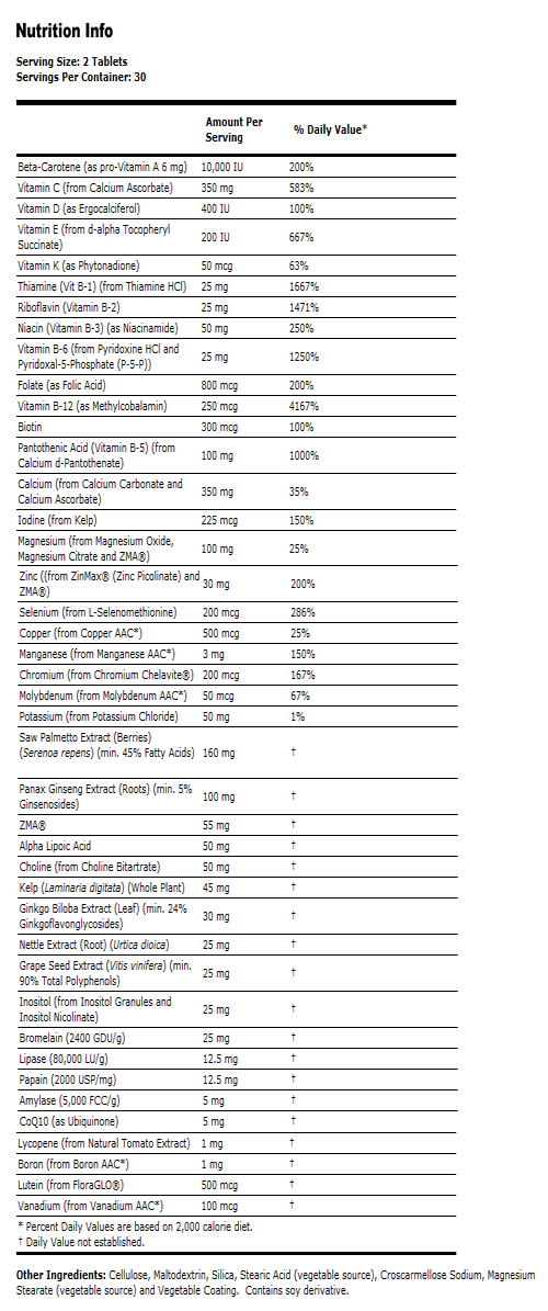ADAM Superior Men's Multiple Vitamin - 60 Tabs, NOW Foods