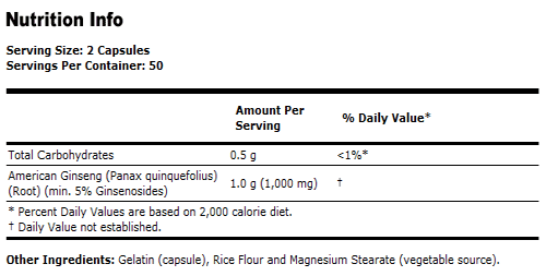 American Ginseng 5% Ginsenoside