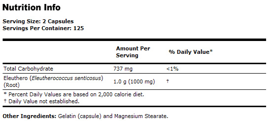 Eleuthero 500 mg
