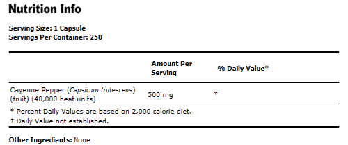 Cayenne500 mg