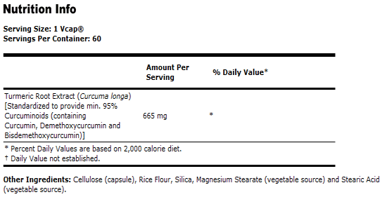 Curcumin 665 mg of Total Curcuminoids