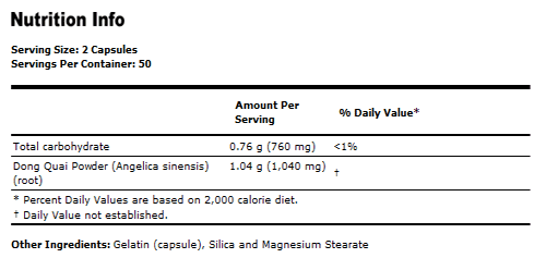 Dong Quai Supplement