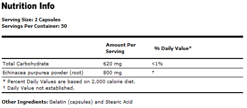 Echinacea supplement 400 mg