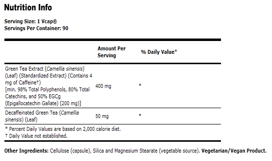 EGCg Green Tea Extract - 90 VCaps, NOW Foods