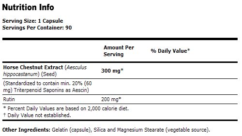 Horse Chestnut Extract 300 mg - 90 Capsules, NOW Foods