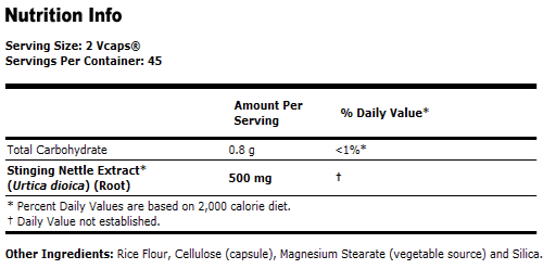 Nettle Root Extract 250 mg Vegetarian