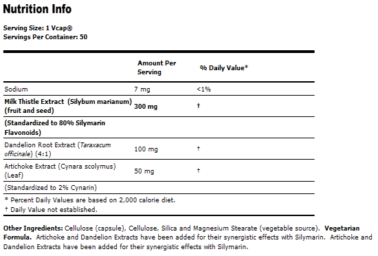 NOW'silymarin 2X - 300 mg - 50 VCaps