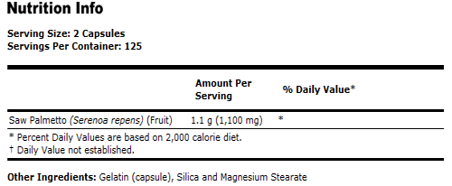 Saw Palmetto Berries 550 mg