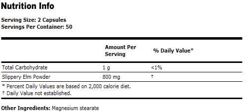 Slippery Elm 400 mg