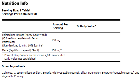 Horny Goat Weed Extract 750 mg