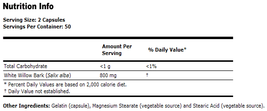 White Willow Bark 400 mg