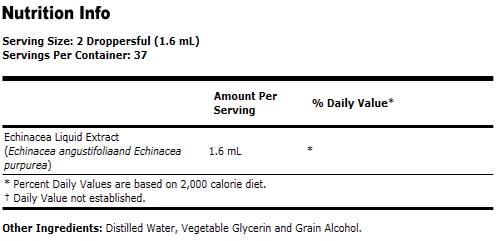 Echinacea Extract 50/50 Ang./Purp. Vegetarian - 2 oz., NOW Foods