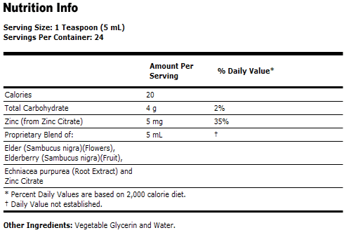Elderberry, Zinc & Echinacea Syrup