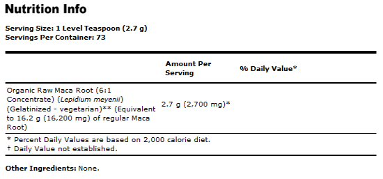 Maca Organic Pure Powder - 7 oz., NOW Foods