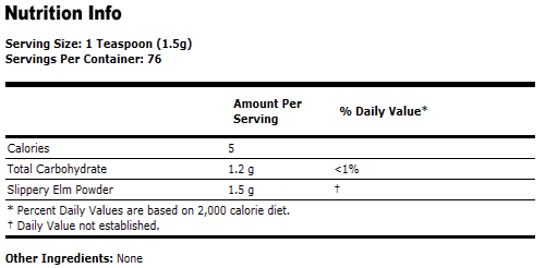 Slippery Elm Powder Vegetarian
