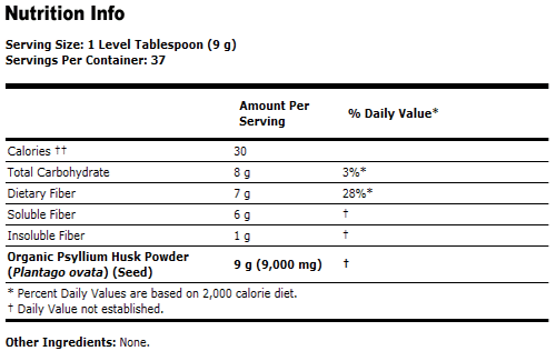 Psyllium Husk Powder - 12 oz., NOW Foods