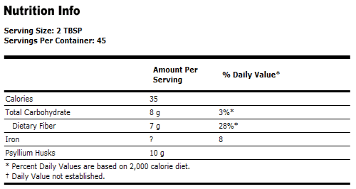 Psyllium Husks Whole Vegetarian