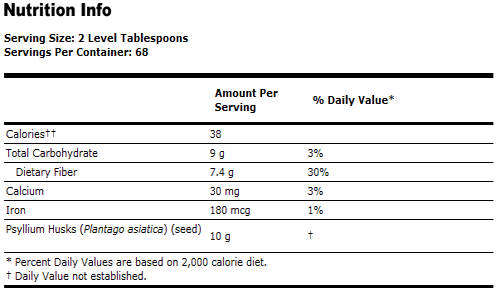 Psyllium Husks Whole Vegetarian