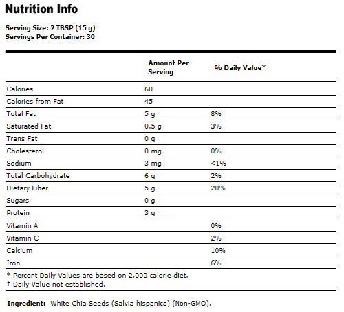Blanco Salvia White Chia Seeds