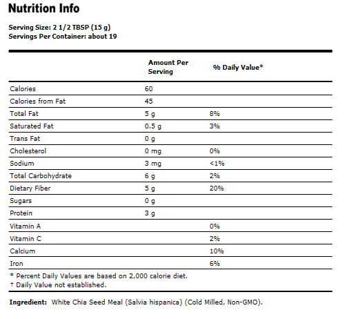 Blanco Salvia White Chia Seed Meal