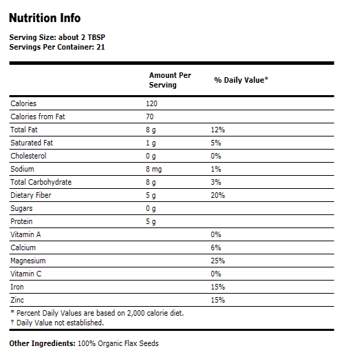 Flax Seed - 1 lb. - Organic, Non-GE, NOW Foods