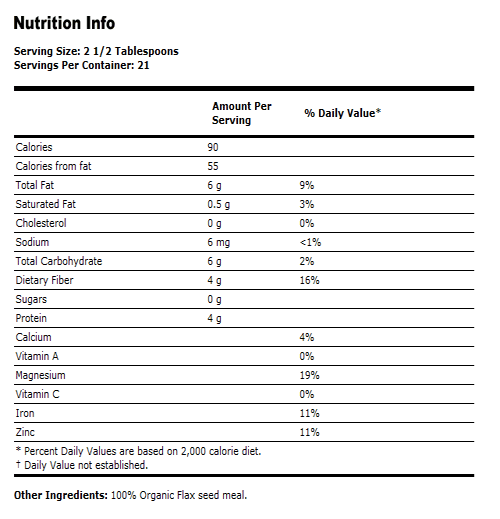 Flax Seed Meal - 12 oz. - Organic, Non-GE, NOW Foods