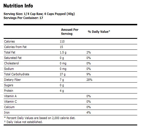 Popcorn ( Certified Organic ) - 24 oz., NOW Foods