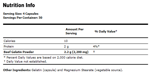 Beef Gelatin 550 mg