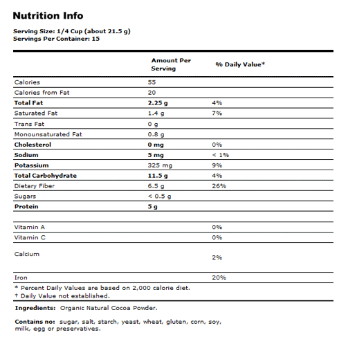 Cocoa Powder, Organic - 12 oz., NOW Foods