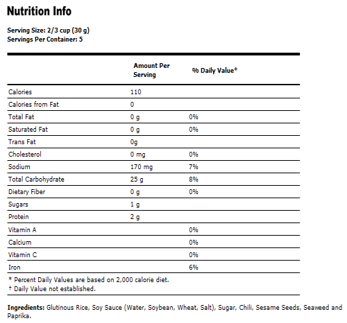Oriental Rice Snacks