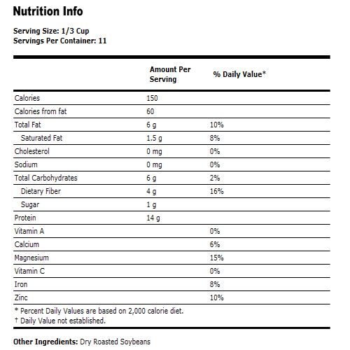 Soybeans Dry-Roasted and Unsalted - 12 oz.