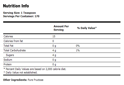Fructose Fruit Sugar - 24 oz., NOW Foods