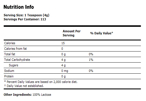 Lactose Milk Sugar - 1 lb, NOW Foods