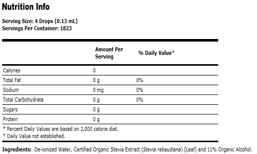 Stevia Extract Organic Liquid - 8 oz., NOW Foods