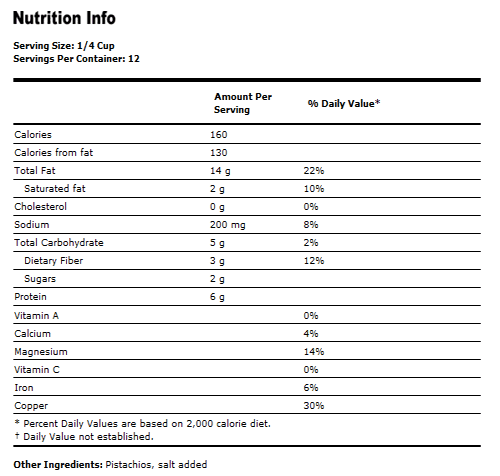 Pistachios Roasted and Salted