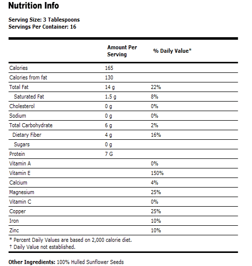 Sunflower Seeds Raw Hulled Unsalted - 1 lb, NOW Foods