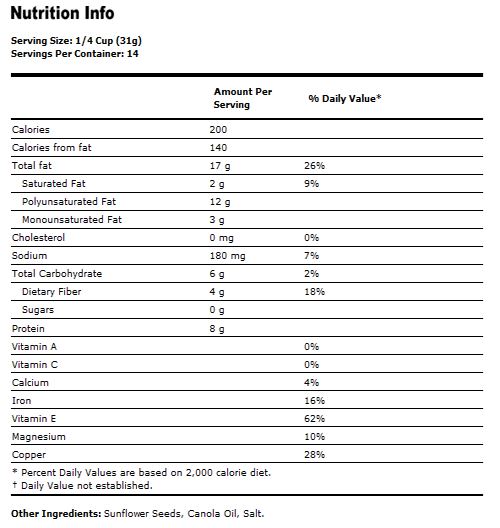 Sunflower Seeds Roasted and Salted Hulled