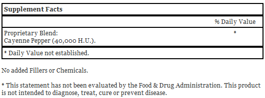 Cayenne Pepper Supplement, 100 Capsules - Dr. Christopher's
