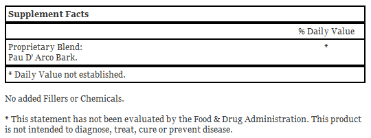 Pau D' Arco Bark, 100 Capsules - Dr. Christopher's
