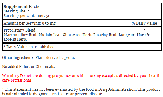 Lung & Bronchial Supplement, 100 Capsules - Dr. Christopher's