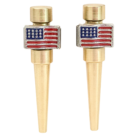 USA American Flag Patriotic Cribbage Pegs in Brass