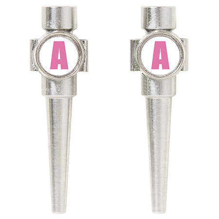 Pink A Initial Cribbage Pegs in Stainless Steel