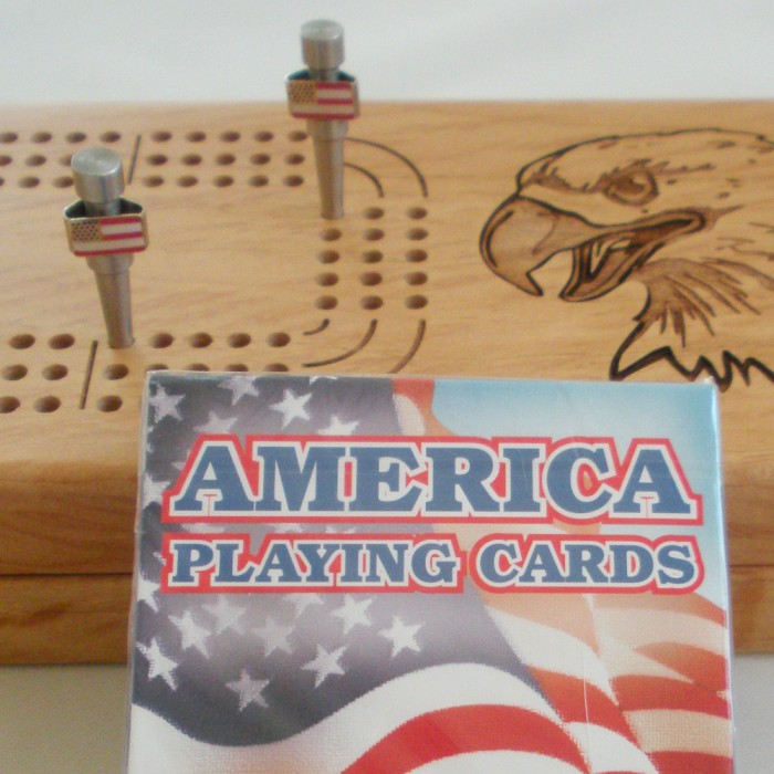 USA American Flag Patriotic Cribbage Pegs in Stainless