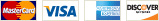 we accept mastercard, visa, american express, and discover